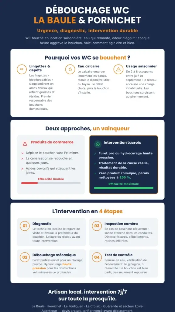 Débouchage WC La Baule Pornichet - Infographie