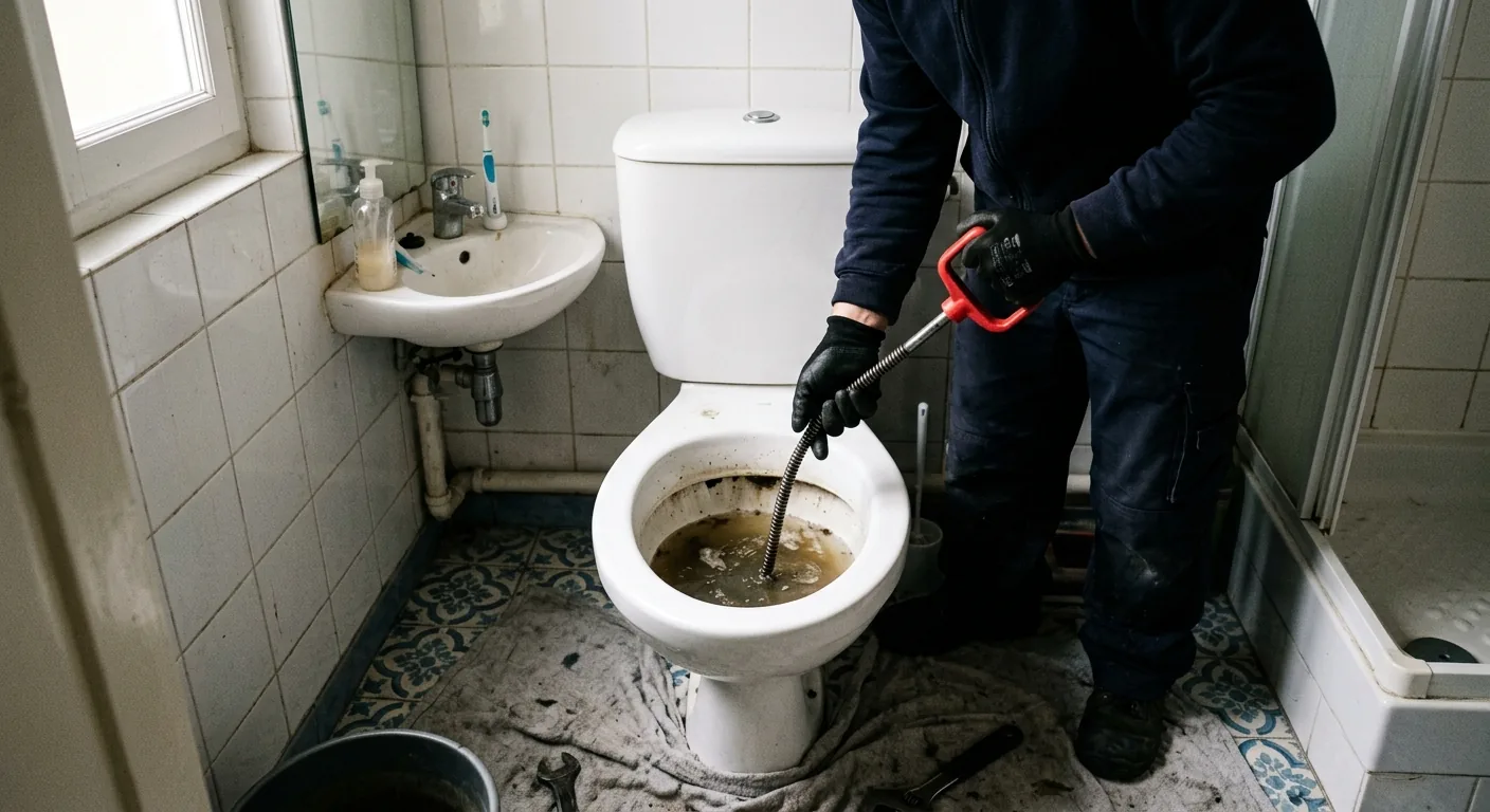 Débouchage d'un WC bouché au furet à Carquefou