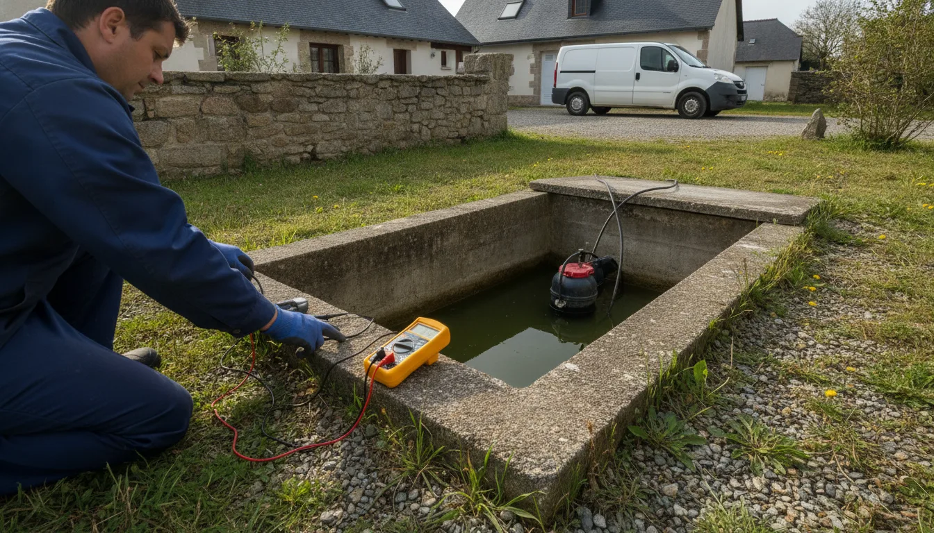Diagnostic d'une pompe de relevage en panne dans un regard en Loire-Atlantique Diagnostic d'une pompe de relevage en panne dans un regard en Loire-Atlantique